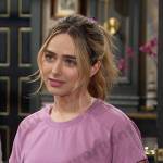 Holly’s pink tee on Days of our Lives