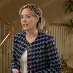 Hope’s blue houndstooth tweed jacket on The Bold and the Beautiful