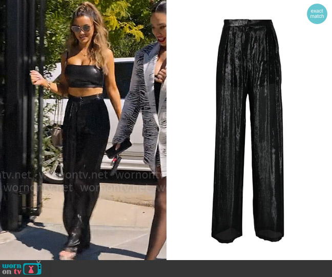 IRO Resa Metallic Trousers worn by Chrishell Stause on Selling Sunset