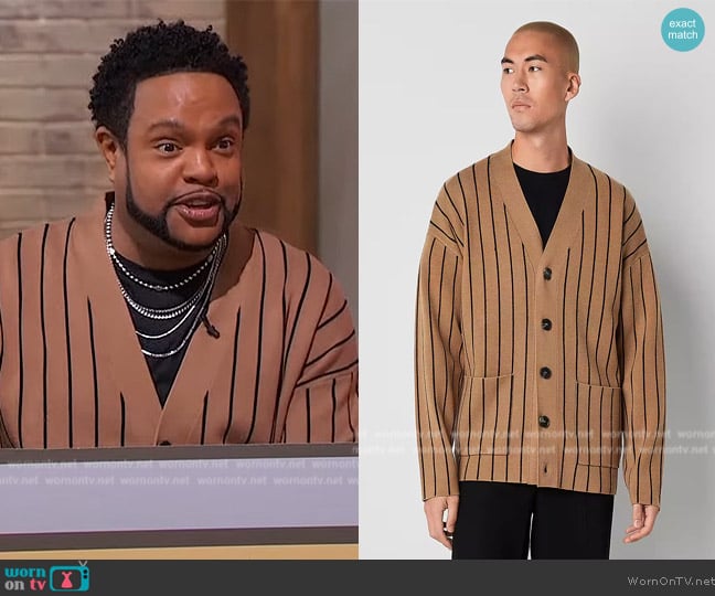 J.Ferrar X Jason Striped Cardigan worn by Jawn Murray on Sherri