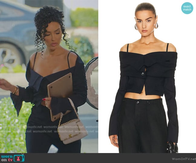 Jacquemus La Veste Camargue worn by Bre Tiesi on Selling Sunset