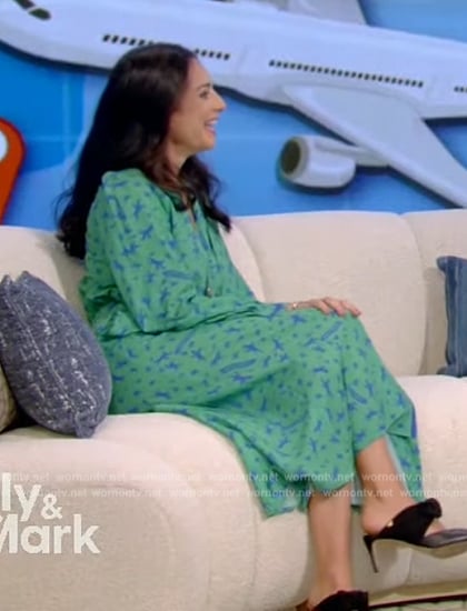 Jacqui Gifford’s green floral print dress on Live with Kelly and Mark