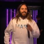 Jared Leto’s white Mars hoodie on The Kelly Clarkson Show