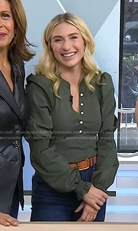 Jasmine Roth’s green long sleeve top on Today