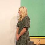 Jasmine Roth’s green printed midi dress on The Drew Barrymore Show