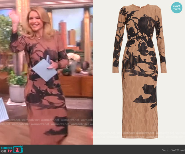 WornOnTV: Sara’s brown floral print pleated dress on The View | Sara ...