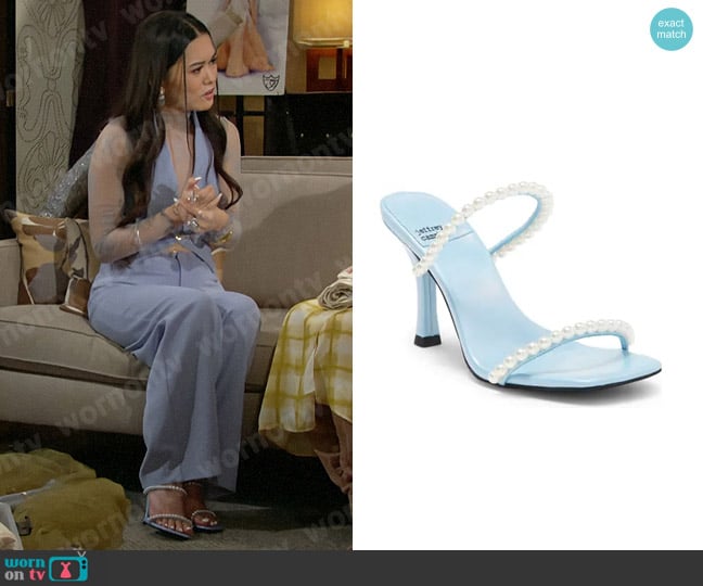 Jeffrey Campbell Akoya Imitation Pearl Sandal worn by Luna (Lisa Yamada) on The Bold and the Beautiful