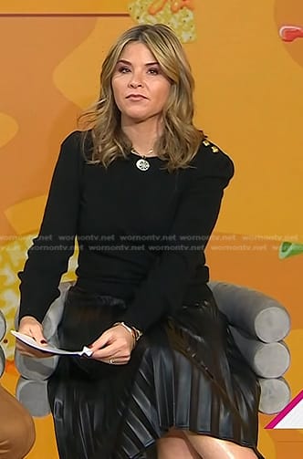 Jenna's black button shoulder sweater on Today