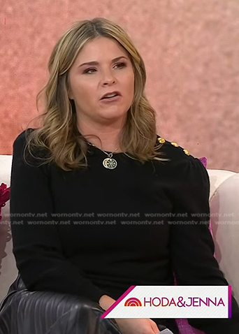 Jenna’s black button shoulder sweater on Today