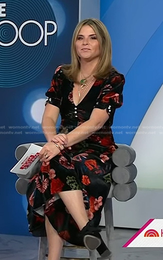 Jenna’s black floral velvet dress on Today