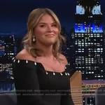 Jenna’s black pearl embellished off-shoulder top at The Tonight Show on Today