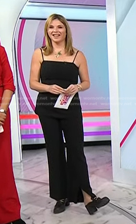 Jenna’s black cami and slit pants on Today