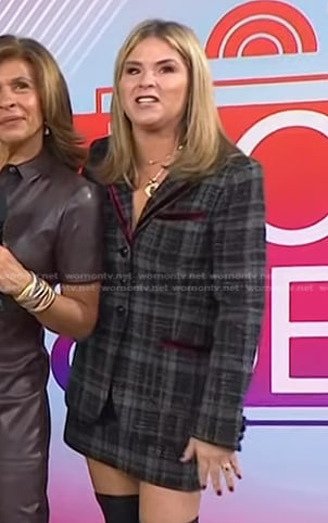 Jenna’s grey plaid blazer and mini skirt on Today