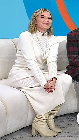 Jenna’s white textured ribbed sweater dress on Today