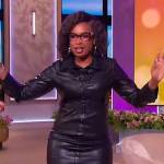 Jennifer’s black leather dress on The Jennifer Hudson Show