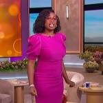 Jennifer’s pink puff sleeve dress on The Jennifer Hudson Show