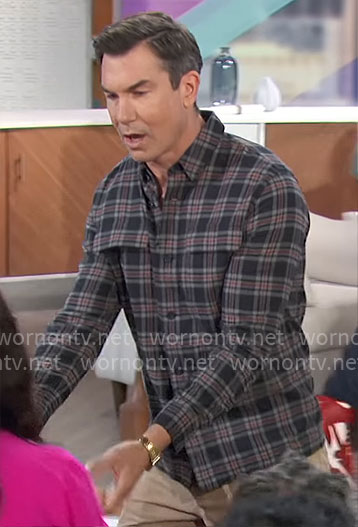 Jerry's navy plaid shirt on The Talk