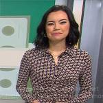 Jo Ling Kent’s geometric print jumpsuit on CBS Mornings