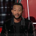 John Legend’s black crocodile velvet jacket on The Voice