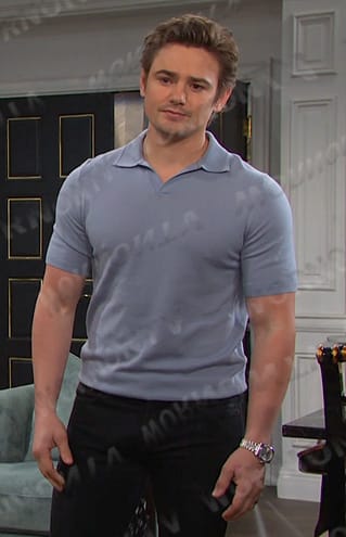 Johnny's blue polo shirt on Days of our Lives