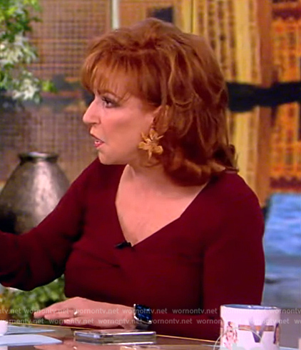 Joy’s maroon twist neck sweater on The View