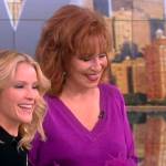 Joy’s purple metallic feather cuff sweater on The View