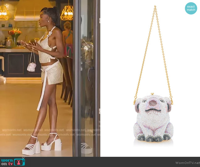 Pib Wilbur Bag by Judith Leiber worn by Chelsea Lazkani on Selling Sunset