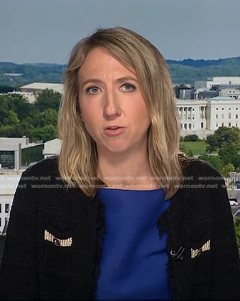 Julia Ainsley's black tweed jacket on NBC News Daily