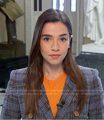 Julie's blue plaid blazer on NBC News Daily