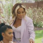 Karen’s lavender blazer on The Real Housewives of Potomac