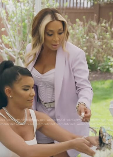 Karen's lavender blazer on The Real Housewives of Potomac