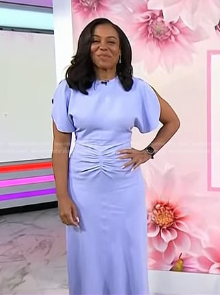 Karen Pittman’s lilac gathered waist dress on Today