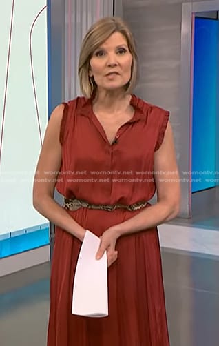 Kate’s red ruffle neck dress on NBC News Daily