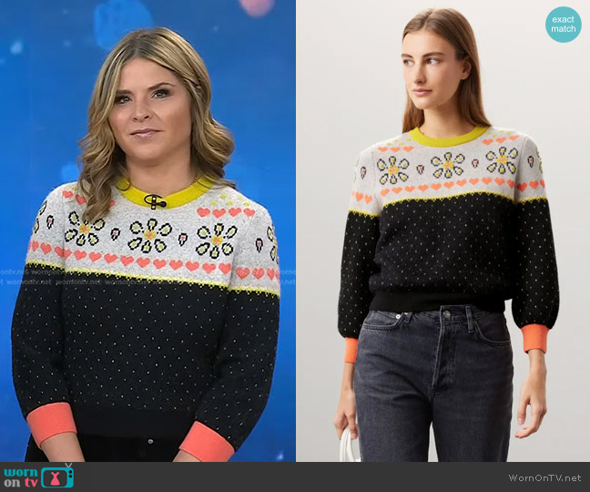 Kate Spade Embroidered Fair Isle Sweater worn by Jenna Bush Hager on Today