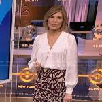 Kate’s white blouse and abstract print skirt on NBC News Daily