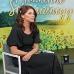 Katherine Schwarzenegger’s black smocked front dress on Access Hollywood