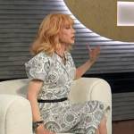 Kathy Griffin’s white paisley print dress on E! News