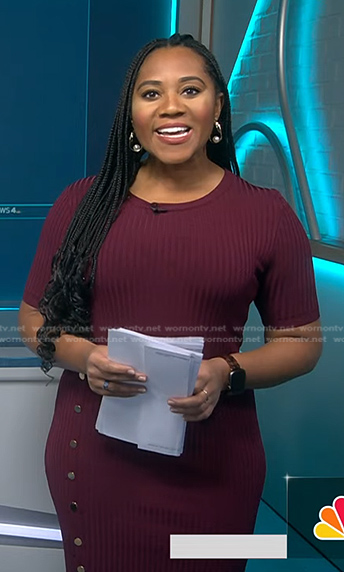 Kay’s burgundy ribbed dress on NBC News Daily