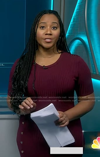 Kay’s burgundy ribbed dress on NBC News Daily