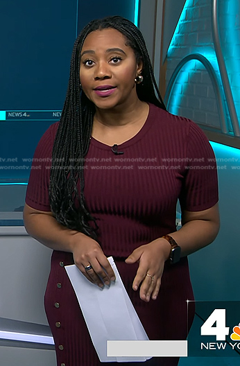 Kay’s burgundy ribbed dress on NBC News Daily