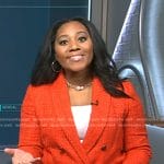 Kay Angrum’s red tweed blazer on NBC News Daily