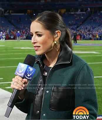 Kaylee's green leather trim jacket on Today