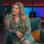 Kelly’s green floral print shirtdress on The Kelly Clarkson Show