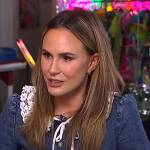 Keltie Knight’s denim lace trim mini dress on E! News