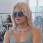 Khloe’s blue lens sunglasses on The Kardashians