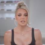 Khloe’s black corset confessional top on The Kardashians