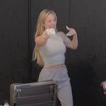 Khloe’s gray tank top and sweatpants on The Kardashians