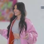 Kim’s pink bomber jacket on The Kardashians