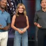 Kit’s wide leg denim jeans on Access Hollywood