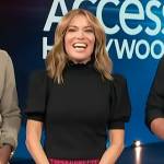 Kit’s pink tweed mini skirt and top on Access Hollywood